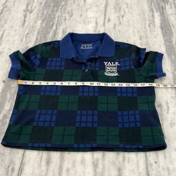 Yale collared plaid cropped shirt polo top preppy style Size Small Forever 21 - Picture 7 of 8